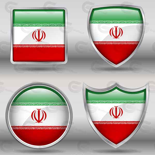 وکتور مجموعه وکتور پرچم ساخت ایران کد 030